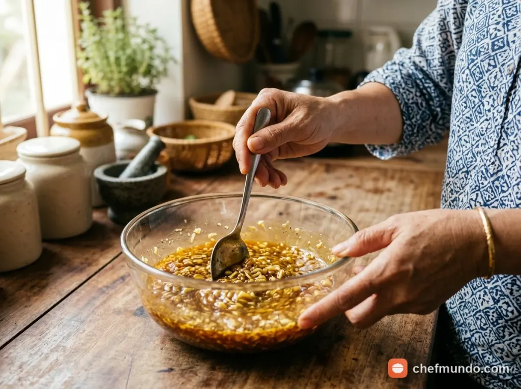 Pha hỗn hợp sốt ướp thịt