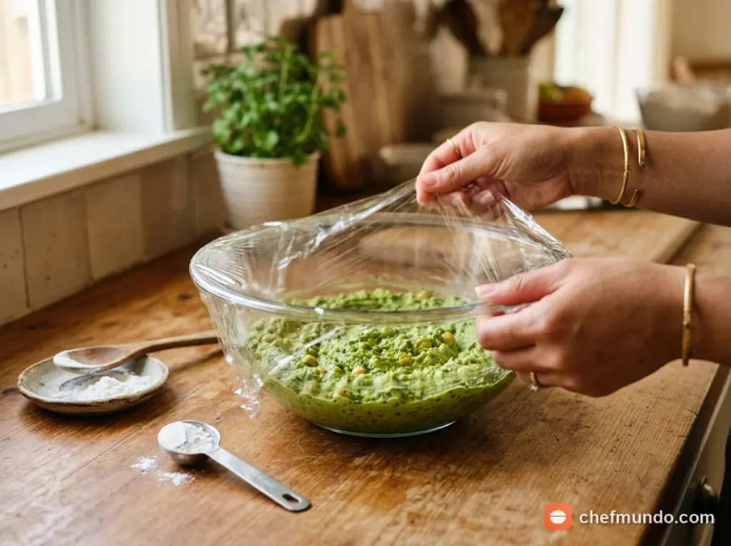 Trộn bột nở và ủ lạnh hỗn hợp đậu