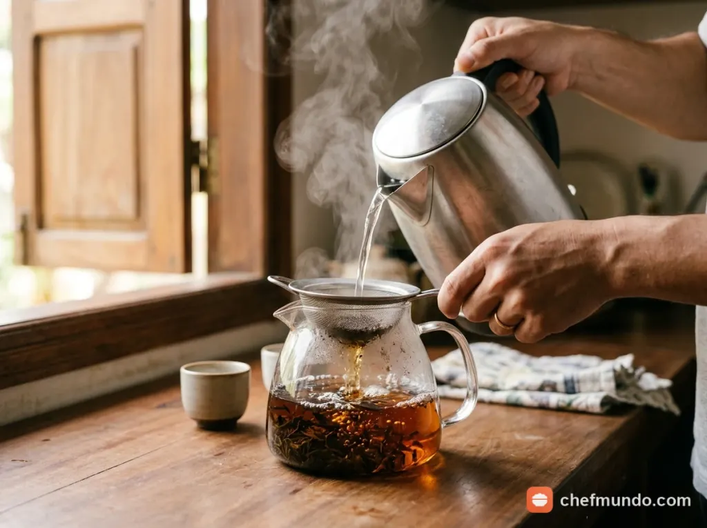 Ủ cốt trà đen đậm vị và lọc bã