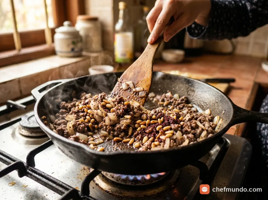 Làm nhân thịt xào Hashweh