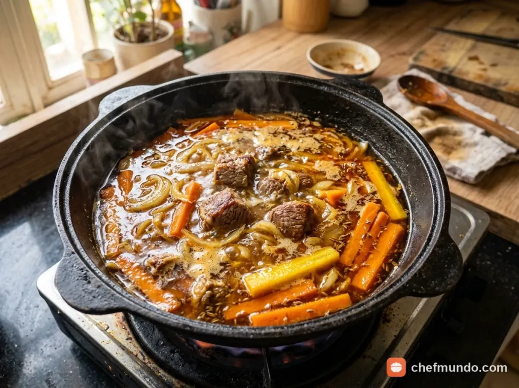 Hầm mềm thịt cừu trong nước gia vị