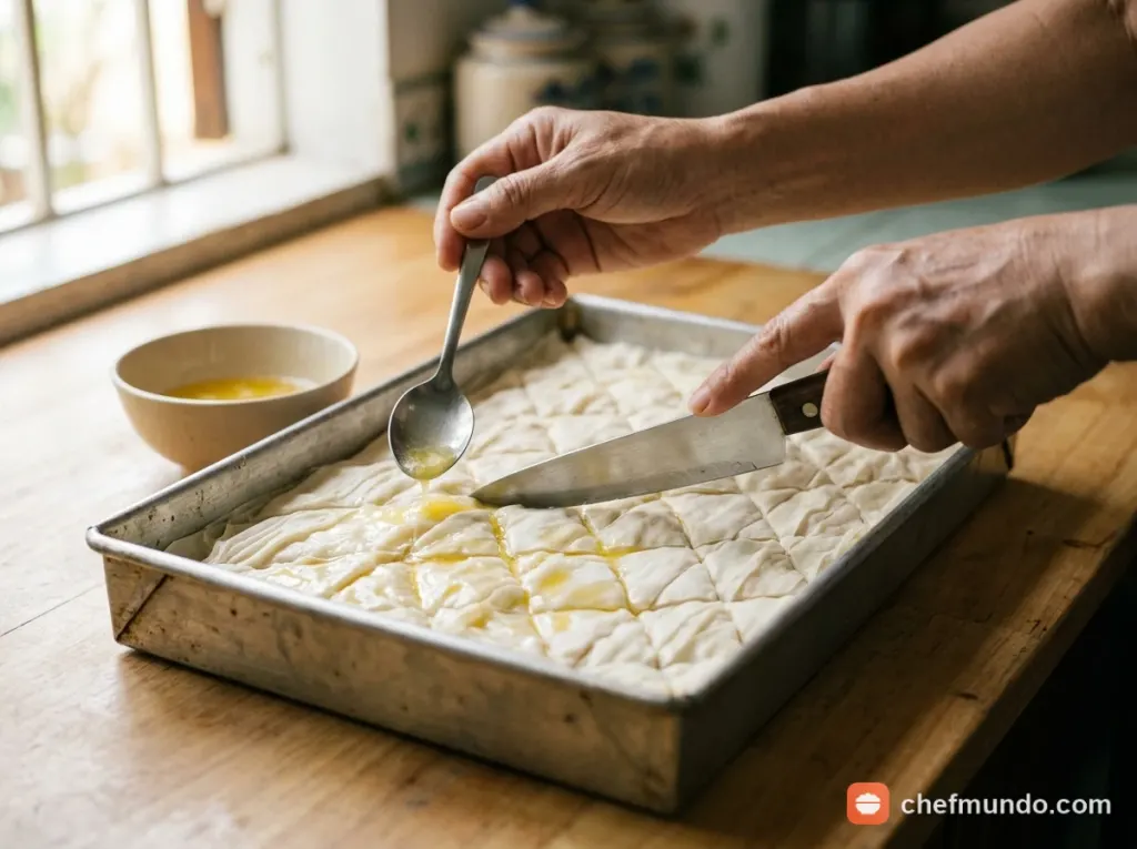 Cắt định hình bánh trước khi nướng