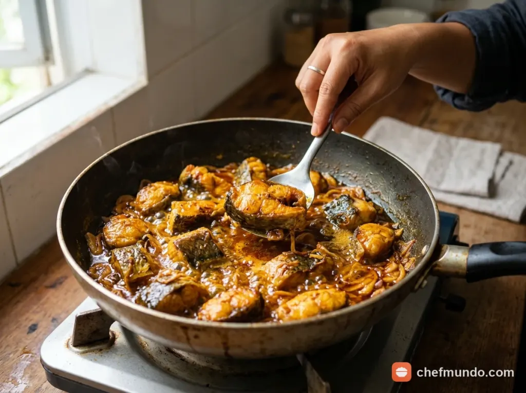 Chần bánh đa, xếp cá và trình bày bát canh chuẩn vị