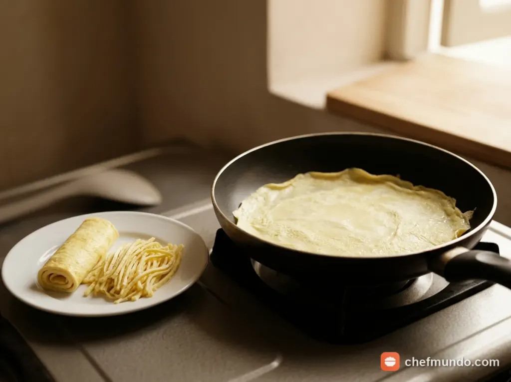 Chần bún và bài trí bông hoa ngũ sắc