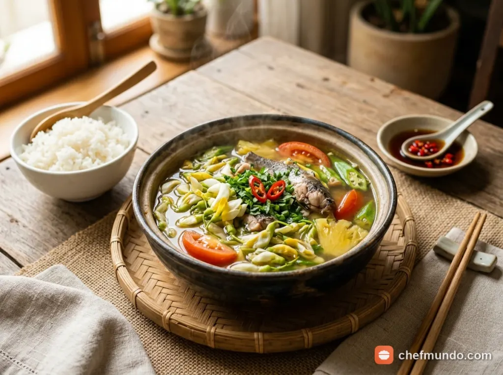 Bày canh ra tô và thưởng thức thành phẩm