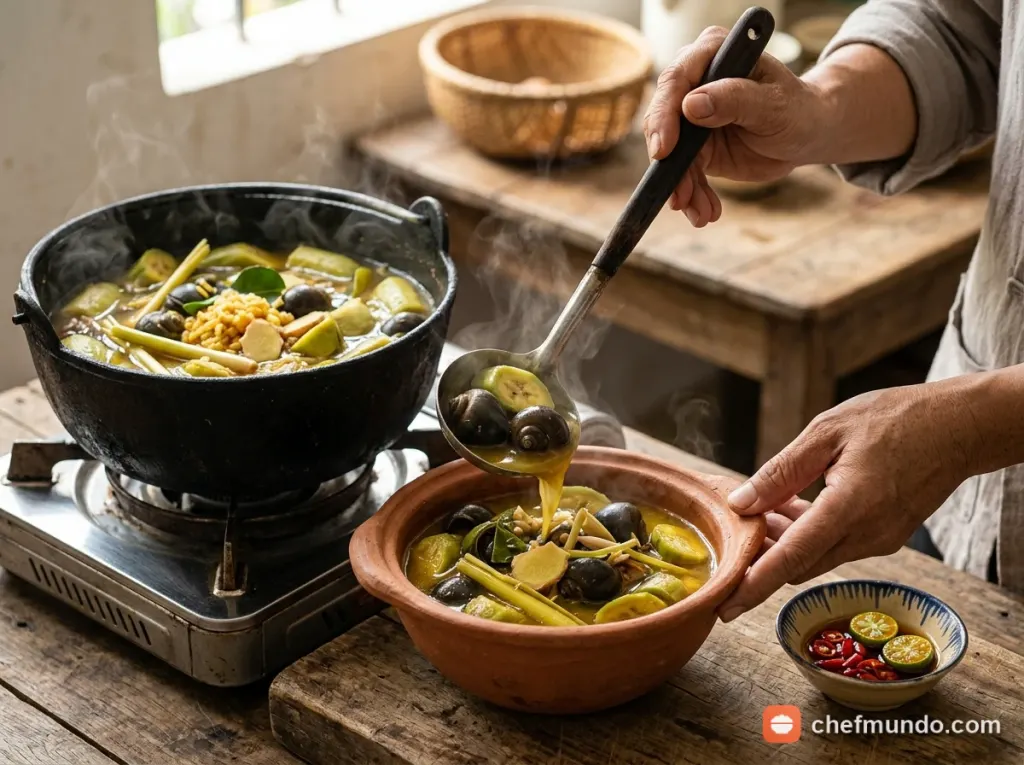 Trình bày và thưởng thức ốc hấp hèm