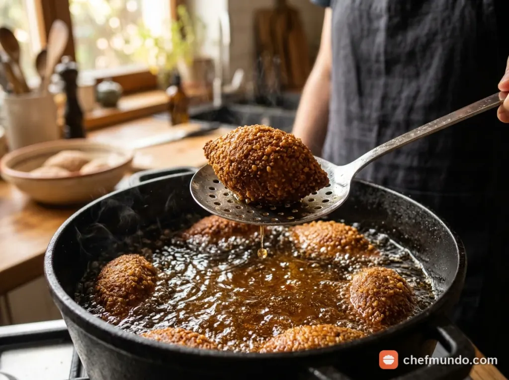 Chiên giòn ngập dầu và trình bày thưởng thức